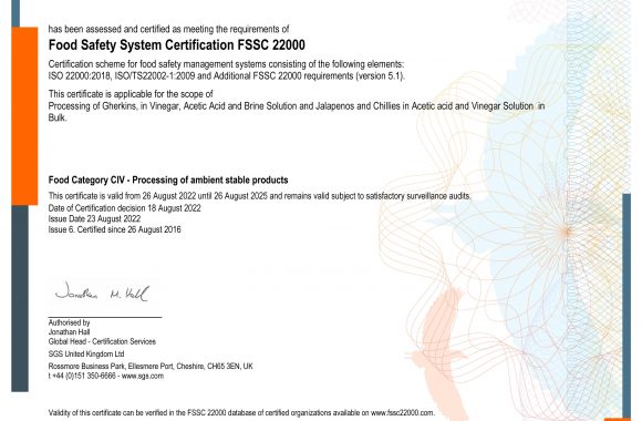 SGS CERTIFICATE